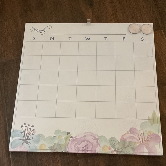 Floral Dry Erase Calendar Board - Picture 1 of 4